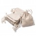 95mmx78mm Natural Cotton Drawstring Pouches - Pack of 5