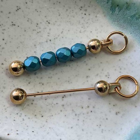 Add-a-Bead Pendant - Small (25mm beading space) Gold Plated - Each