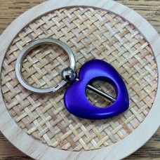 Add-a-Bead Heart Beadable Keyring - Purple