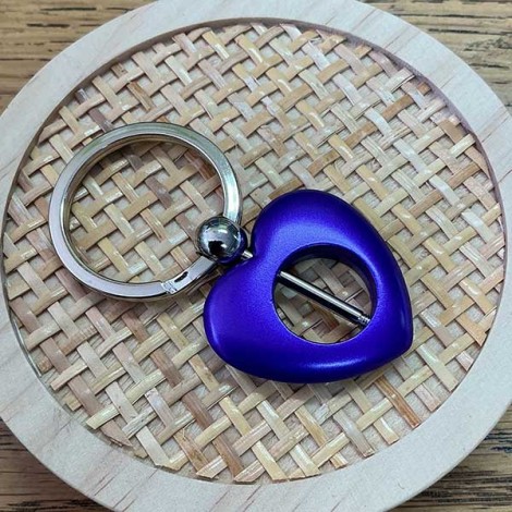 Add-a-Bead Heart Beadable Keyring - Purple