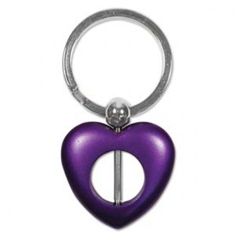 Add-a-Bead Heart Keyring - Purple