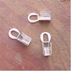 3mm Evergleam Silver Plated Fold Over Leather Ends