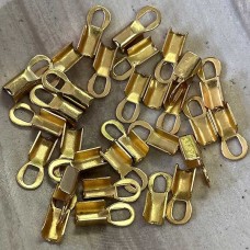 3mm Evergleam Gold Plated Fold Over Leather Ends - Pack of 10