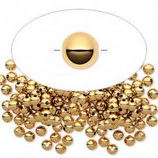 3.2mm Evergleam Gold Plated Nickel Free Round Spacer Bead.
