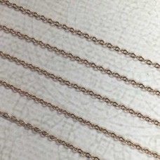 1.2mm Rose Gold Plated 316 High Quality Stainless Steel Flat Oval Cable Chain