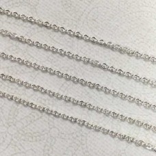 2.5mm Silver Plated 316 High Quality Stainless Steel Flat Cable Chain - 2 metres