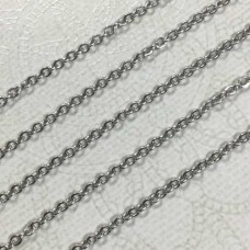 2.5mm Unplated 316 High Quality Stainless Steel Flat Cable Chain