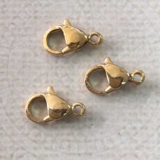 10mm Gold Plated 316 Stainless Steel Lobster Clasps
