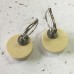 12mm ID Wooden/Stainless Steel Round Leverback Earring Settings - Lt Natural