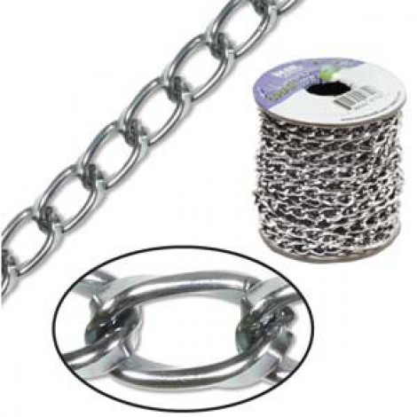 9.3x5.3mm Aluminium Chain - Hematite - Spool