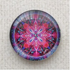 25mm Art Glass Backed Cabochons - Angel Mandala 1
