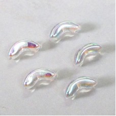 10mm Czech Glass Angel Wing Beads - Crystal AB