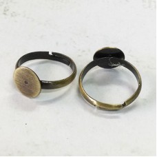 Nickel Free Antique Bronze Plated Ring with 10mm Pad