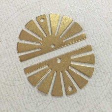 35x20mm Raw Brass Half Round Sun Charms with 2 holes
