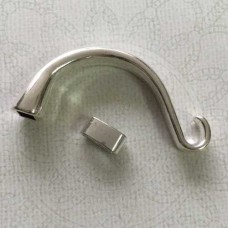 Antique Silver Half Bracelet Clasp with Hook + Slider for 5mm Round Leather - Each