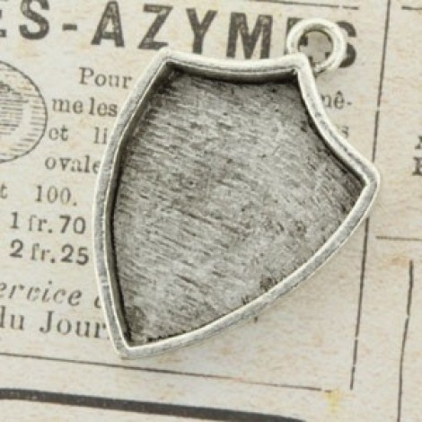 30x21mm Silver Pl Nunn Design Crest Pendant Shield - Each