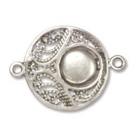 20mm Antique Silver Plated Pewter Push Pull Clasp