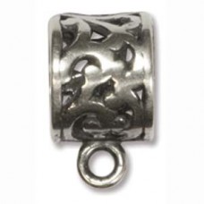 10mm Antique Silver Pewter Pendant Slide Bail - 9.5mm ID