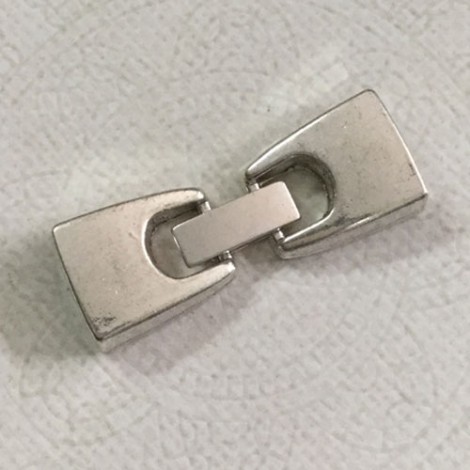 38x13mm (10x2mm ID) Fold-Over Antique Silver Clasp for Flat Leather