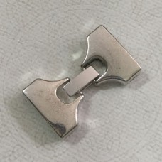 38x22mm (20x2mm ID) Fold-Over Antique Silver Clasp for Flat Leather - Each