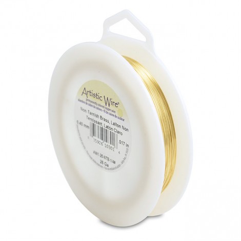 26ga Artistic Craft Wire - Tarnish Resistant Brass - 1/4lb (96.1m) 26ga Artistic Craft Wire - Tarnish Resistant Brass - 1/4lb (96.1m)