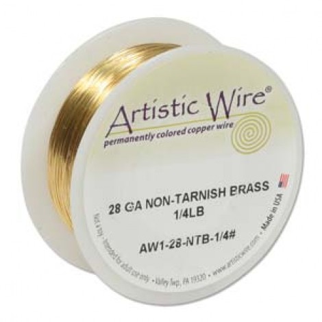 28ga Artistic Craft Wire - Tarnish Resistant Brass - 1/4lb (152m)