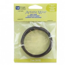Artistic Wire, 14 Gauge (1.6mm), Antique Copper Color, 10 ft (3.1 m)