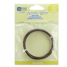 Artistic Wire, 16 Gauge (1.3 mm), Antique Copper Color, 10 ft (3.1 m)