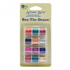 24ga (0.5mm) Artistic Wire Buy the Dozen Packs - 12 x 3yd Mini Spools - Standard Colours