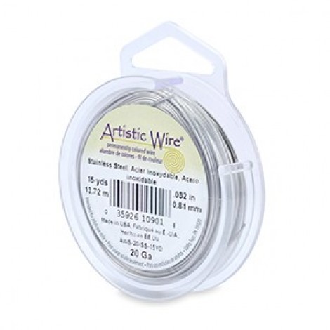 22ga Artistic Wire - Stainless Steel - 15yd