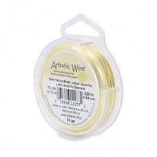 22ga Artistic Wire - Bare Yellow Brass - 15yd (13.7m)