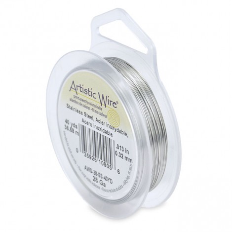 28ga Artistic Craft Wire - Stainless Steel - 40yd (36.5m)