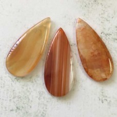 47x20mm Red Agate Teardrop Pendant - Each