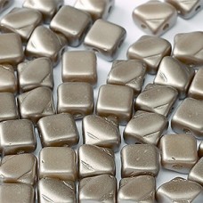 6mm 2-Hole Silky Beads - Alab Pastel Lt Brown