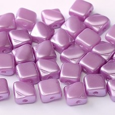 6mm Cz 2-Hole Silky Beads - Alabaster Pastel Lila - Pack of 40