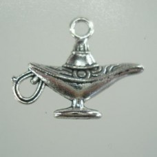 24x18mm Aladdins Lamp Charm - Ant Silver Plated