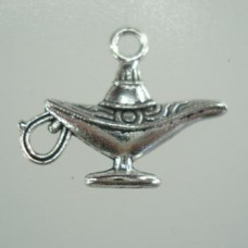 24x18mm Aladdins Lamp Charm - Ant Silver Plated - Pack of 10