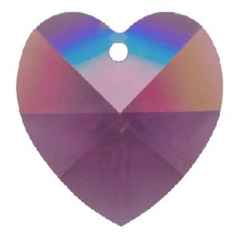 14mm Swarovski Crystal Heart Drops - Amethyst AB