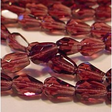 5x7mm Amethyst Fire-Polished Drops - Pack of 10