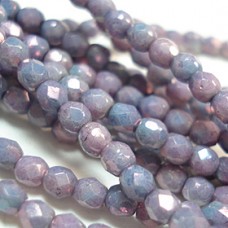 3mm Czech Firepolish Beads - Opaque Lustre Amethyst