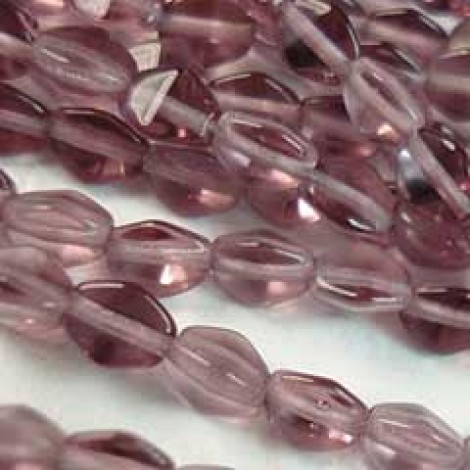 5x3mm Czech Pinch Beads - Amethyst - Pack of 50