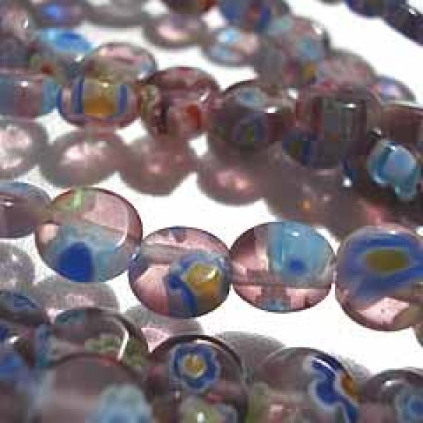 round flat glass beads