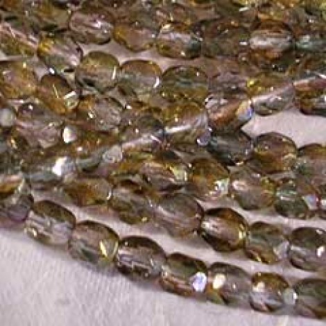 4mm Amethyst Aurum Czech Fire Polished Beads