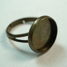 Antique Brass Adjustable Ring with 13mm Bezel Pad - Pack of 4