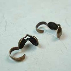 Antique Brass Clamshell Bead Tips - Pack of 10