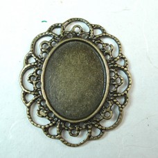 40x35mm Antique Brass Plated Filigree Bezel - Pack of 2