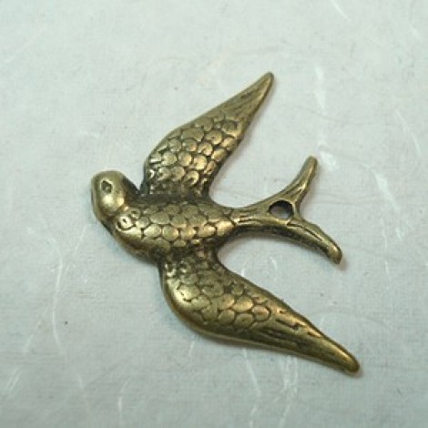 25x17mm Antique Brass Swallow Charm