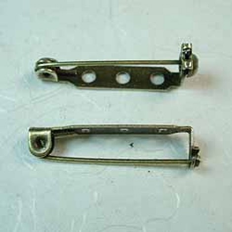27mm Antique Bronze Lockable Bar Pins - Pack of 12