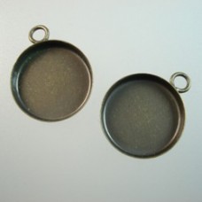 19x24mm Antique Brass Bezel Cup Drops - Pack of 10