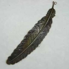 12cm Antique Bronze Feather Bookmark - Pack of 5